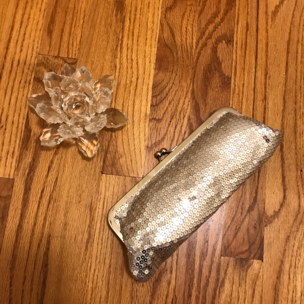 Loft sequin clutch